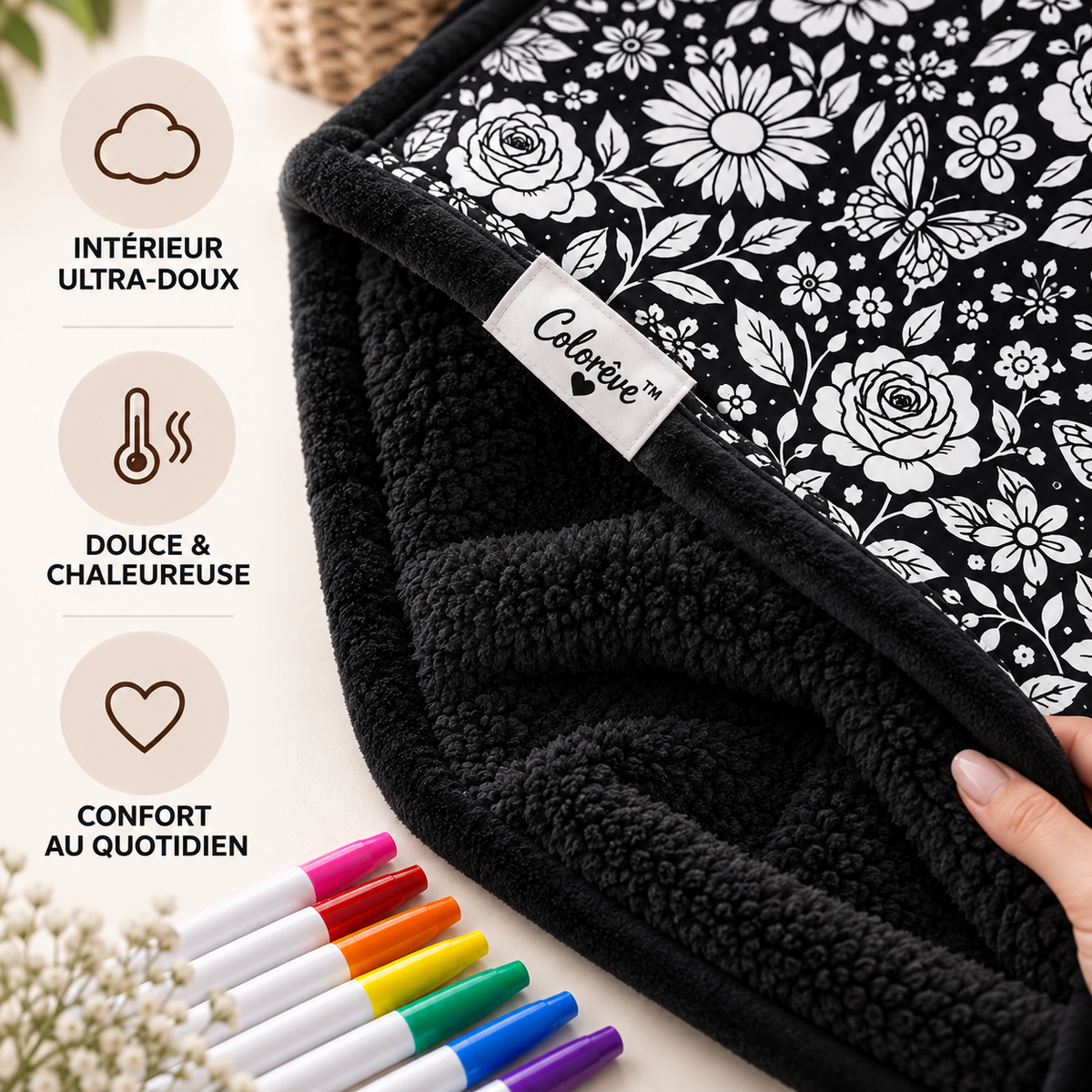 COLORÊVE™ – LA COUVERTURE QUI TRANSFORME LE COLORIAGE EN MOMENT MAGIQUE